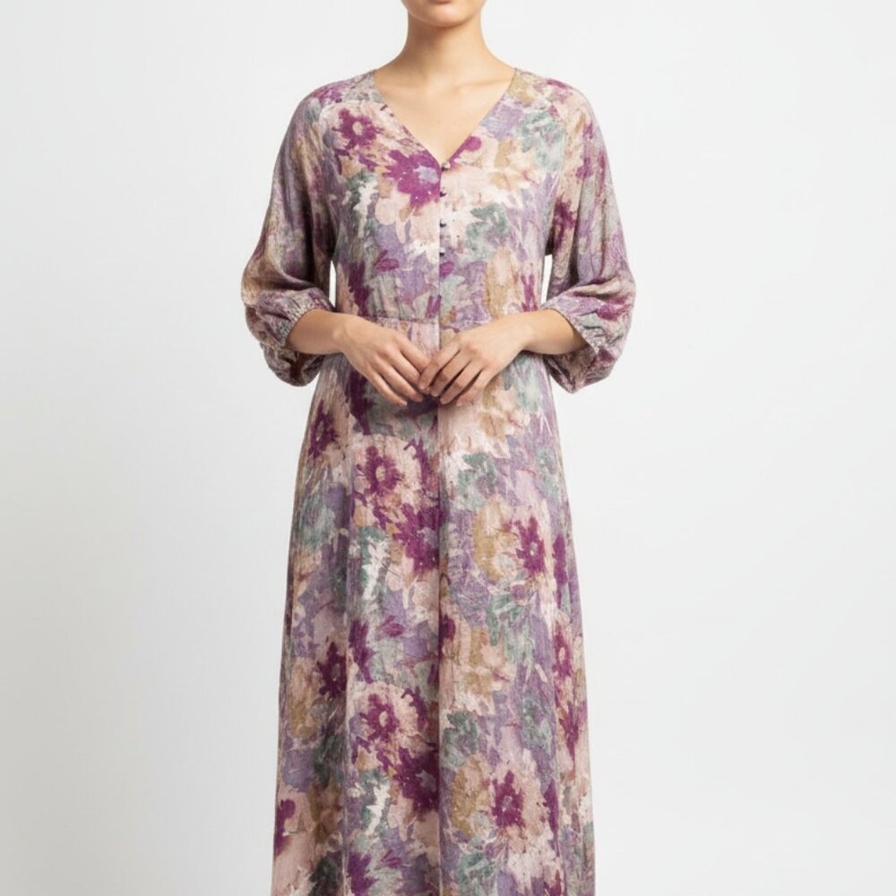 Calme Floral Cotton Maxi‎ Dress Multicolor Boho Vintage – Women’s Medium NWOT